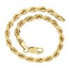 Image 3 : Italian 14k Yellow Gold 6.5 3.9mm Polished Solid Rope Link Chain Bracelet