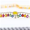Image 2 : 59.17 ctw MultiColor Sapphire and 6.27 ctw Diamond 14K Yellow Gold Necklace