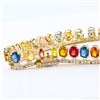 Image 3 : 59.17 ctw MultiColor Sapphire and 6.27 ctw Diamond 14K Yellow Gold Necklace