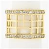 Image 1 : Estate 18k Yellow Gold 1.4 ctw Diamond Open Geometric 15mm Wide Band Ring size 6
