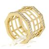 Image 9 : Estate 18k Yellow Gold 1.4 ctw Diamond Open Geometric 15mm Wide Band Ring size 6