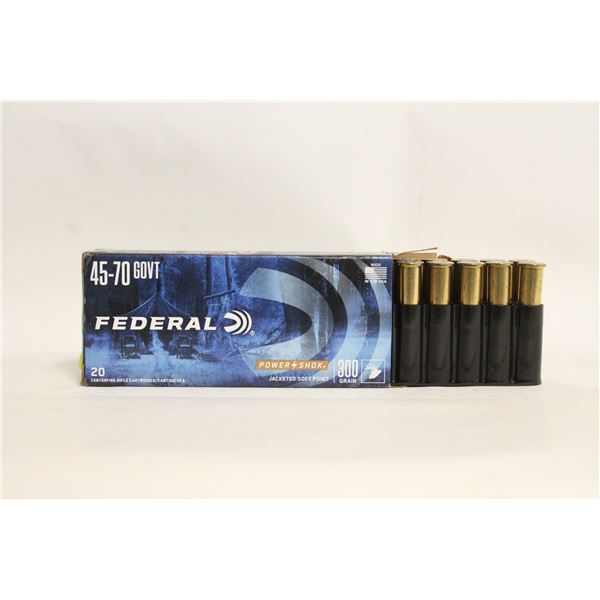 BOX OF FEDERAL 45-70 GOVT JACKED SOFT POINT 300 GR