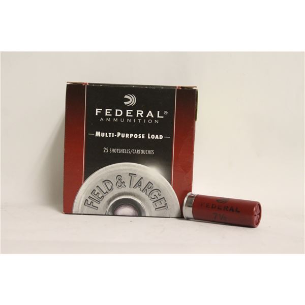 BOX OF 25 FEDERAL MULTI-PURPOSE 12 GAUGE 2 3/4"