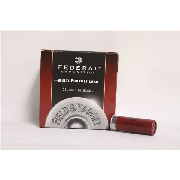 BOX OF 25 FEDERAL MULTI-PURPOSE 12 GAUGE 2 3/4"