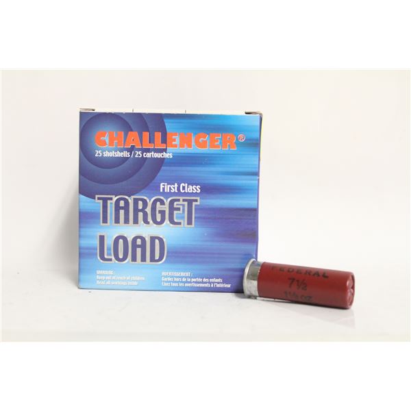 BOX OF 25 CHALLENGER 12 GAUGE  2 3/4" FIRST CLASS