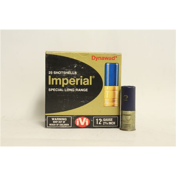 FULL BOX OF 25 IMPERIAL 12 GAUGE 2 3/4" SHELLS