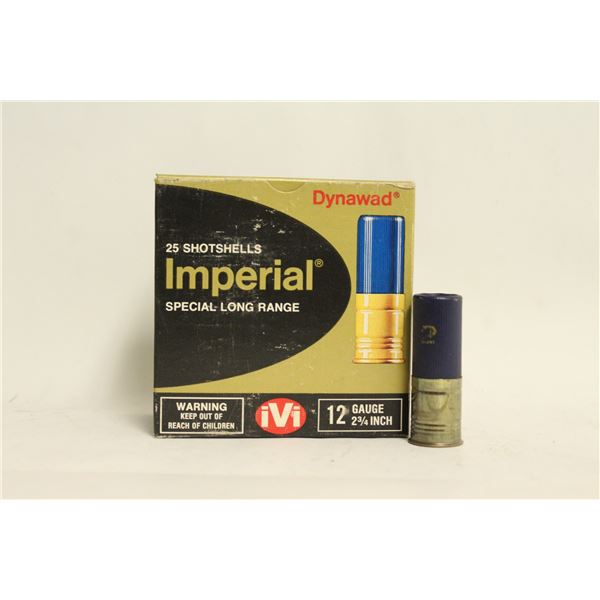 FULL BOX OF 25 IMPERIAL 12 GAUGE 2 3/4" SHELLS