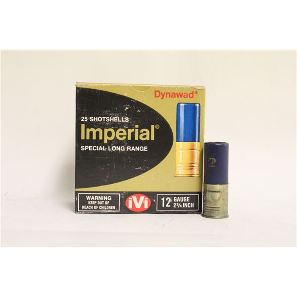 FULL BOX OF 25 IMPERIAL 12 GAUGE 2 3/4" SHELLS