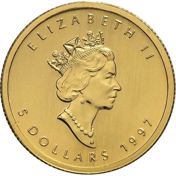 1997 $5 1/10 oz Gold 9999 pure gold, tax exempt