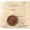 Image 2 : Nfld 1943C 1¢ ICCS Choice Mint State-64 Red  A very nice and lustrous example.