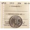 Image 2 : Nfld 1912 20¢ ICCS Choice Mint State-64  A very flashy example with nice eye appeal. Appears to be n