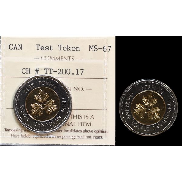 Test Token TT200, TT-200,17 ICCS Superb Gem Mint State-67