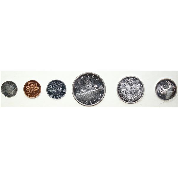 RCM Lot;  1954 PL Set in Card holder.  Nice lot of toned coins.