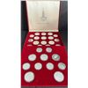 Image 1 : 1980 Moscow Olympic 28 Coin set housed in red leather case.