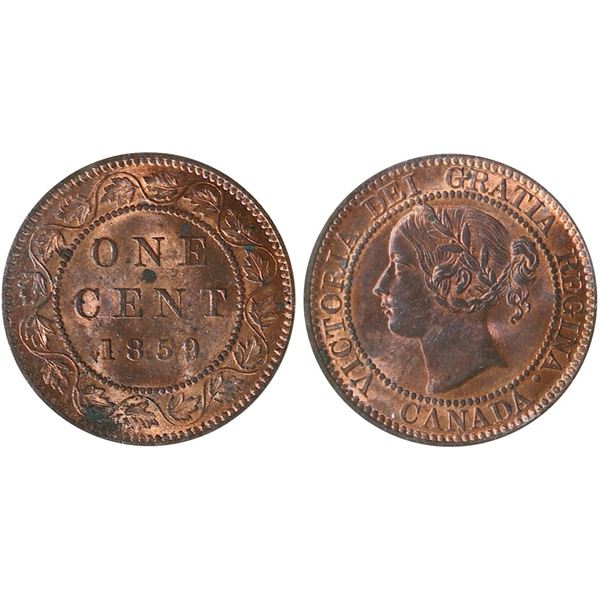 1859 1¢ "DP N9 #1" ICCS Very Choice Mint State-64 RB. 85% red lustre with nice surfaces and clean fi