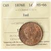 Image 2 : 1876H 1¢ ICCS Superb Gem Mint State-66 Red.  This is a Pristine and stunning issue with great eye ap