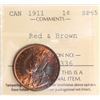 Image 2 : 1911 1¢ ICCS Gem SPECIMEN-65RB Great colours with superb fields.  A flashy example.