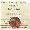 Image 2 : 1920 1¢ "Small" ICCS Gem Mint State-65 Red. Full lustre with superb surfaces.  A very flashy example