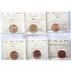 1937 1¢ , 1938, 1939, 1940, 1947, 1949 A off, 1953 NSF, 1958, 1959, All 9 coins ICCS Gem Mint State-