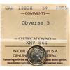 Image 2 : 1883H 5¢ Obv 5 ICCS Choice About Uncirculated-55.  Bright and lustrous issue for grade.