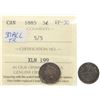 Image 1 : 1885 5¢ "Small 5/5" ICCS Choice Very Fine-30.  Lightly toned.  Very scarce variety seldom offered.