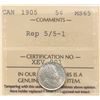 Image 2 : 1905 5¢ "Rep 5/5-1" ICCS Gem Mint State-65. Blast white example with great lustre.  Important and ex