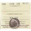 Image 2 : 1938 10¢ ICCS Gem Mint State-65