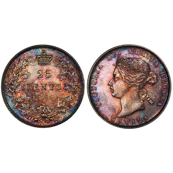 1872H 25¢ Obv 2 PCGS Choice Mint State-64.  A very nice and attractive example