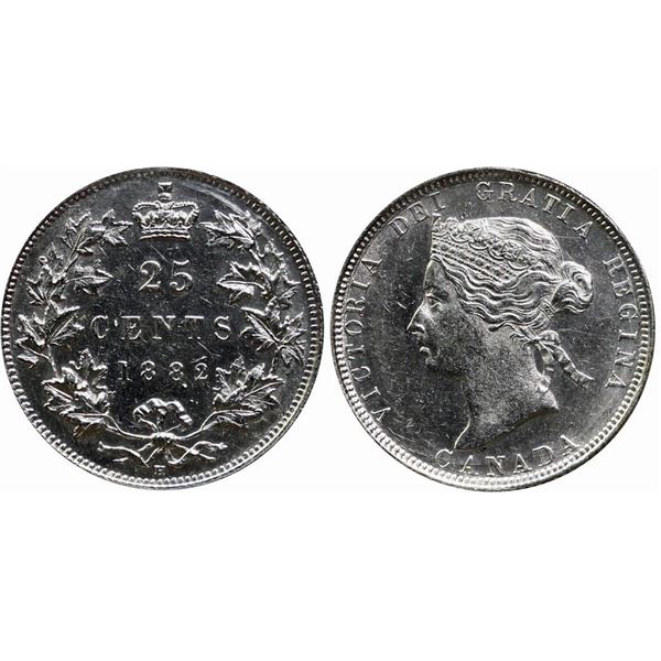 1882H 25¢ ICCS Choice Extra Fine-45.  Nice bright example with plenty of details.