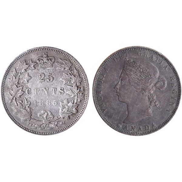 1885 25¢ ICCS Extra Fine-40.  Key date