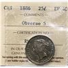 Image 2 : 1886 25¢ Obv 5 ICCS Extra Fine-40.  A better date example with greyish tints.