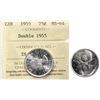 Image 1 : 1955 "Double 1955" 25¢ ICCS Choice Mint State-64 Blast white.  Scarce variety.