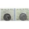 Image 1 : 1946 50¢ Design in 6 Extra Fine-40 & 1949 Hoof/9 Very Fine-20.  Lot of 2 ICCS graded coins.