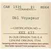Image 4 : 1935 $1 "Dbl Voyageur" ICCS Choice Mint State-64 Superb blast white example.