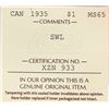 Image 4 : 1935 $1 "SWL variety" ICCS Gem Mint State-65 Near Blast white example.  Very popular variety!