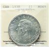 Image 2 : 1938 $1 ICCS Choice Mint State-63.  Lustrous white issue.