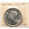Image 2 : 1945 $1 ICCS Choice Mint State-64 Fully brilliant and lustrous example.