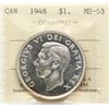 Image 2 : 1948 $1 ICCS Choice Mint State-63 Brilliant and lustrous.  A superior example!  Looks better than th