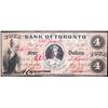 The Bank of Toronto 1850 $4 CH-715-26-? Fine, "Altered" from The Colonial Bank of Canada.  Different