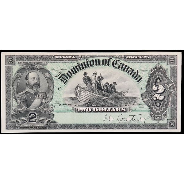 1897 $2 DC-14aP "Front Proof"  PMG Choice Uncirculated-64.  Very scarce and seldom offered as Proof.