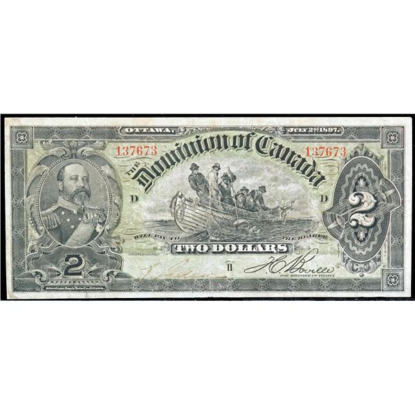1897 $2 DC-14c #137673 Series¨H¨ A bright VF example.