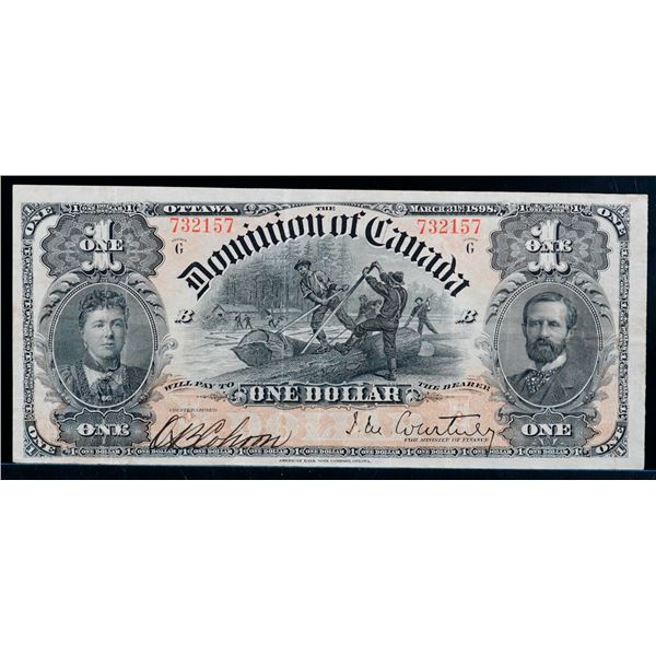 1898 $1 DC-13b #732157 Series ¨G¨A nice and bright VF-EF example.