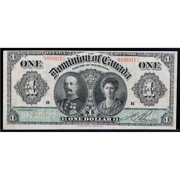 1911 $1 DC-18d 860061S Black Lines  a decent VF example.