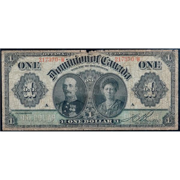 1911 $1 DC-18d-i #217370-W BCS Very Good-8 with issues.