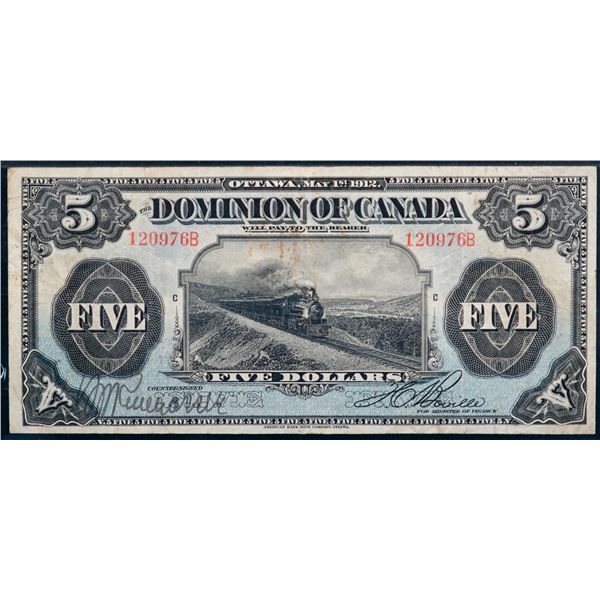 1912 $5 DC-21b #120976B PMG Choice Very Fine-25.