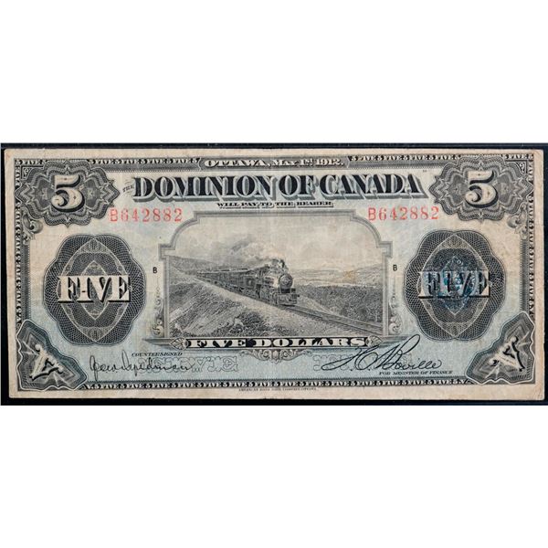 1912 $5 DC-21d #B642882 PMG Choice Very Fine-25.  Scarce variety!