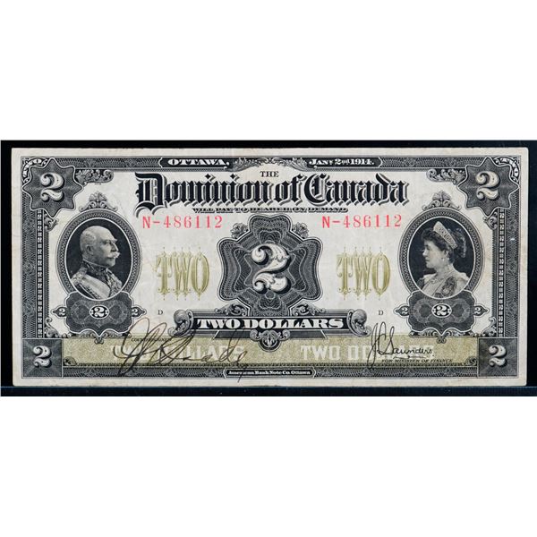 1914 $2 DC-22c N-486112 A bright and attractive VF example.  Scarce!