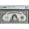 Image 2 : 1917 $1 DC-23c B-867646A PMG Choice Uncirculated-64.  Great eye appeal with vibrant colours.  A brig