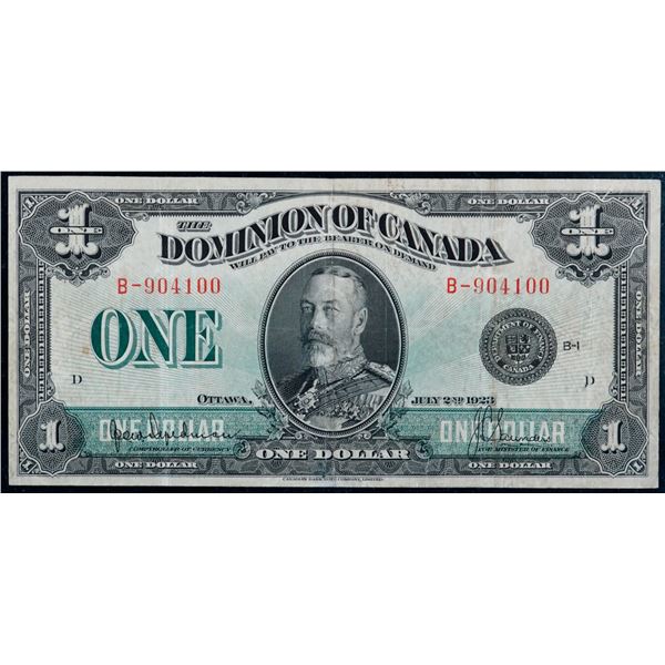 1923 $1 DC-25a #B-904100 BCS Choice Very Fine-30 with issues.