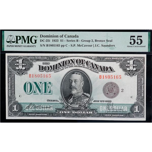 1923 $1 DC-25i #B1805165 PMG Choice About Uncirculated-55